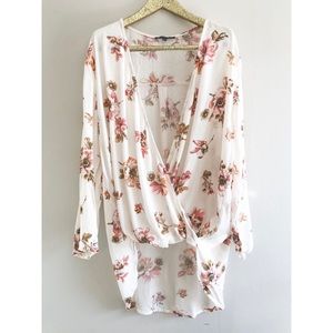 Floral Wrap Blouse